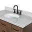Meuble-lavabo simple en bois massif 42 po avec plateau en marbre Carrara de 1,5 po Thornaby-37279778-40743929