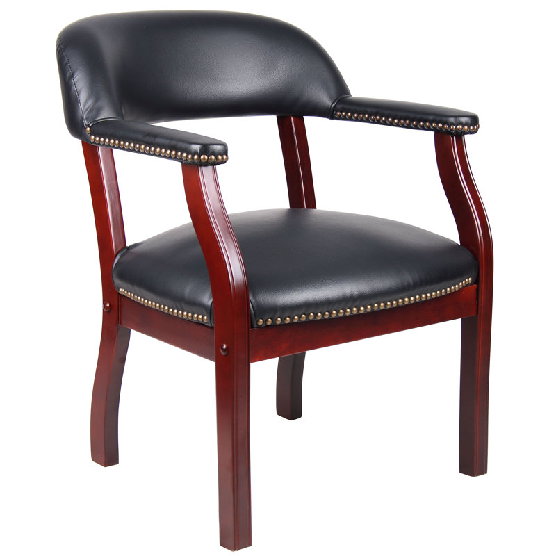 Veazey Reception Chair with Manufactured Wood Frame, No, Black