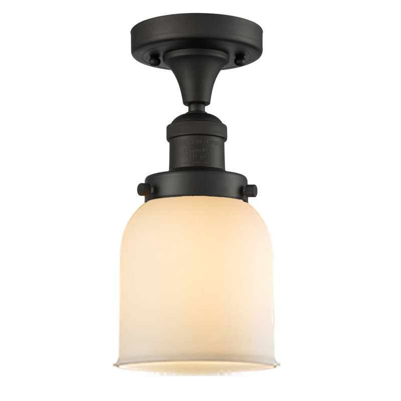 Plafonnier semi-encastré à 1 lumière 5 po Archambault, Noir mat, Boîtier blanc mat, Ampoule DEL 6 watts Vinage