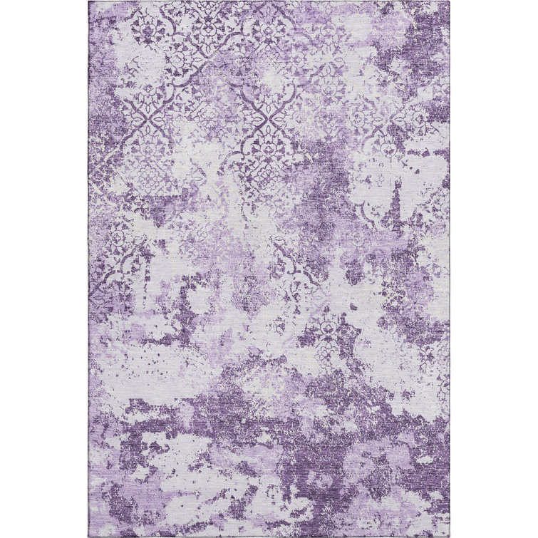 Premium Machine Washable Prisco Lavender Rug