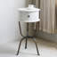 Round End Table, Modern Night Stand - 1 Set White