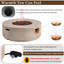 38.19'' 50000 BTU Propane Outdoor Round Fire Pit With Vertical Stripe Design-1995081736