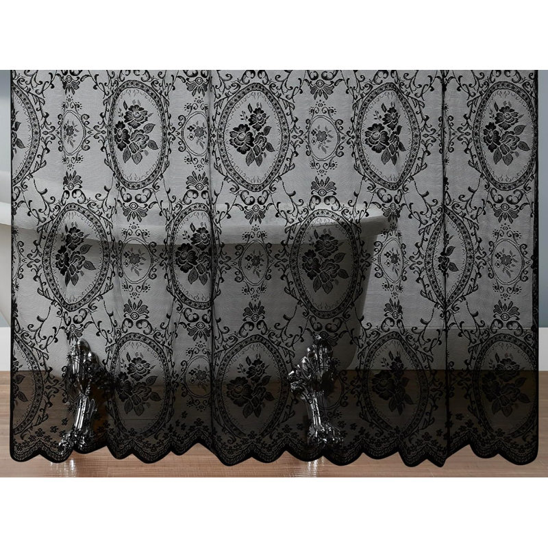 Rideau de douche Sharon Goth, Noir, H 72 po x l 72 po