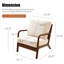 Chaise d'appoint moderne avec pieds en bois massif, tissu blanc confortable pour la détente à la maison