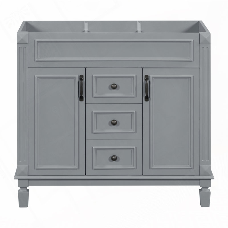 Meuble-lavabo 36 po sans lavabo supérieur, armoire seulement, Gris