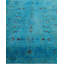 Tapis bleu noué à la main Mazarine, unique en son genre - bleu
