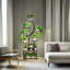 Support pour plante d'intérieur en métal avec 8 lumières de spectre - 62 po de hauteur, en forme de S, noir, assemblage simple, mobile pour le placement, maison et patio