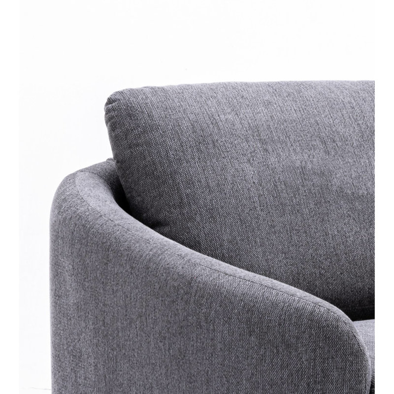 Canapé modulaire réversible en lin Comfy gris, double fonction robuste, fauteuil inclinable à utilisation relaxante, assise confortable et confortable