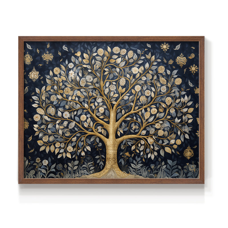 Landscape Series-CXXXI -Framed Print - Restickable, 11" H x 14" W, Walnut