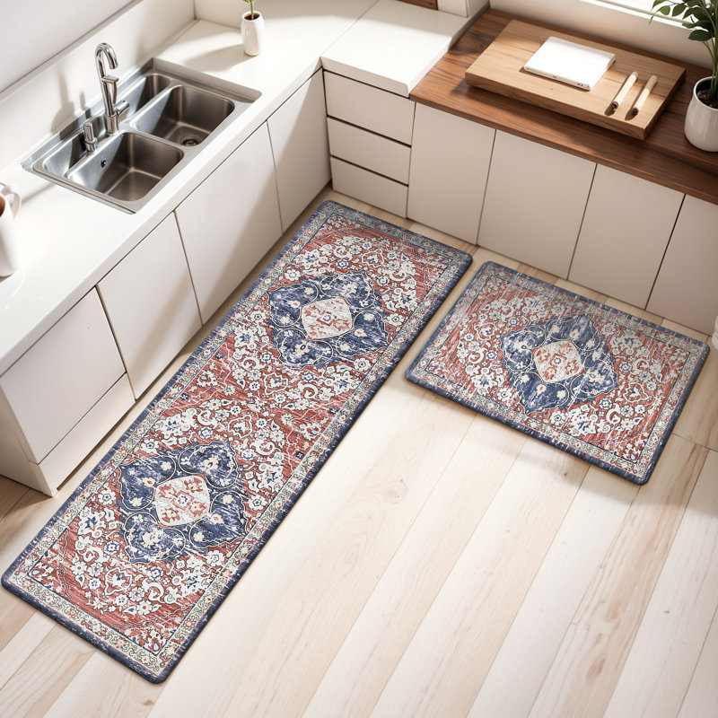 Tapis de cuisine antidérapant et antidérapant Jainiyah (ensemble de 2), Tapis de couloir 20 po x 31,5 po + 20 po x 59 po