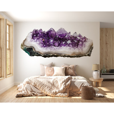 Amethyst Geode Wall Mural, Purple Crystal Wall Art, Bedroom Wall Decor, Luxury Home Interior 421Mv
