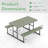 Picnic Table Bench Set For 2-4 People Outdoor Rectangular Camping Dining Table-80403538