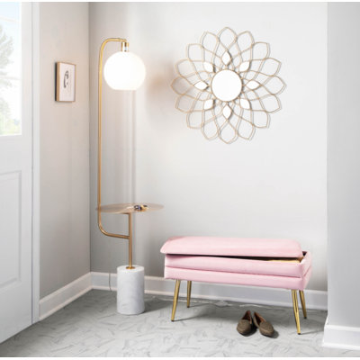 Banc de rangement en velours Agostino