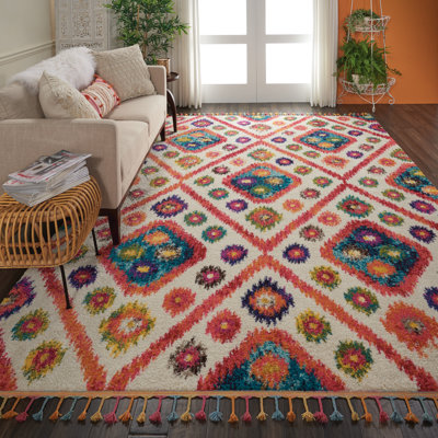 Tapis ivoire Lucina Tribal Bohemian