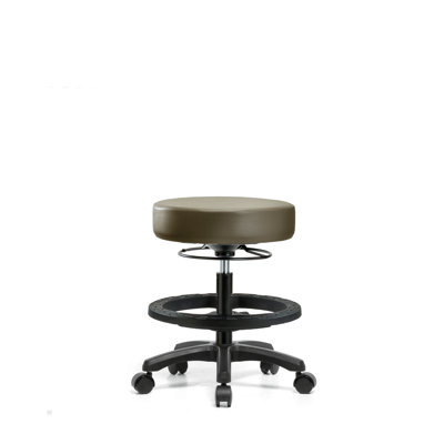 Adjustable Height Ergonomic Lab Stool with Footring Pedestal Base