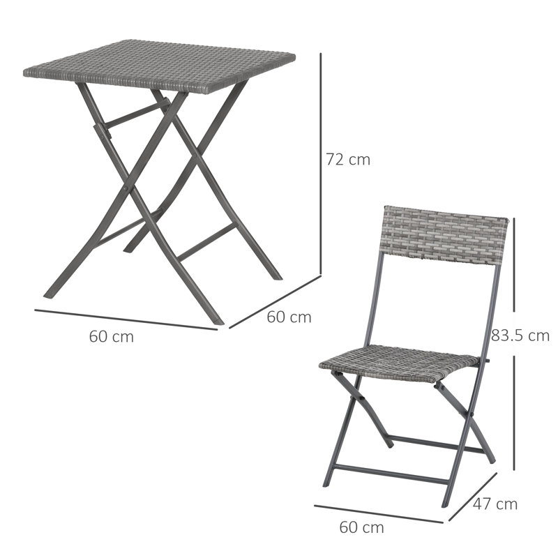 Taja 2 - Person Metal Patio Dining Set with Square Table
