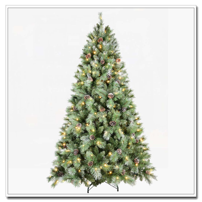 Arbre de Noël 7 pi avec 400 lumières DEL blanc chaud, H 7 pi