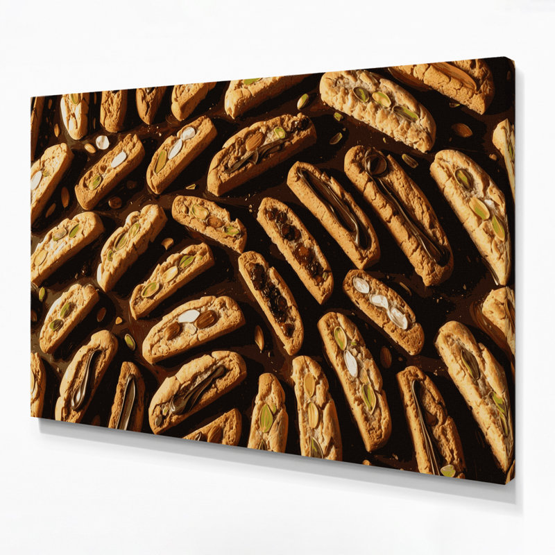 Desserts Biscotti, art mural sur toile brune, H 16 po x l 20 po