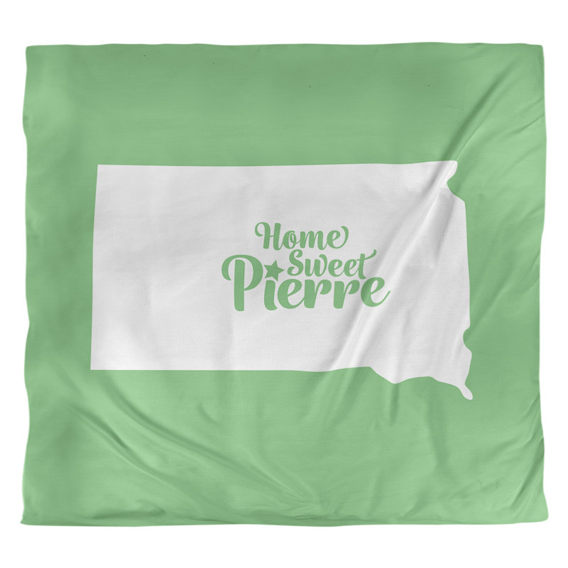 Housse de couette réversible simple Pierre South Dakota, Housse de couette pour grand lit, Vert, Microfibre