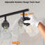 Ensemble d'éclairage sur rail à 6 spots noirs, appliques murales pour salle de bain, plafonniers de cuisine, spots orientables avec abat-jour en verre transparent pour cuisine, magasin ou couloir.-63805903