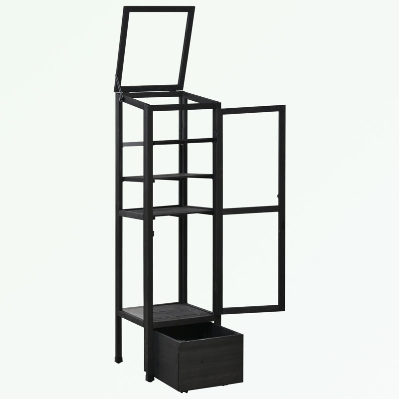 Banc de rempotage avec boîte de rangement mobile et tablettes réglables, Noir, noir, noir, noir