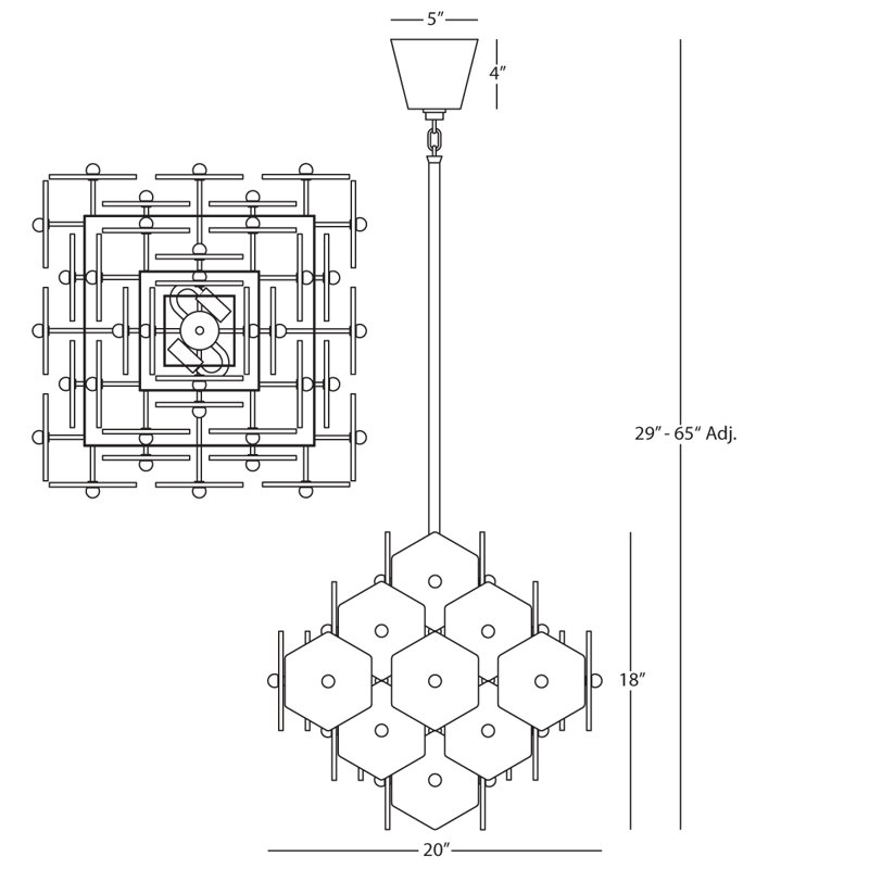 Vienna 4 - Light Chandelier, Modern Brass
