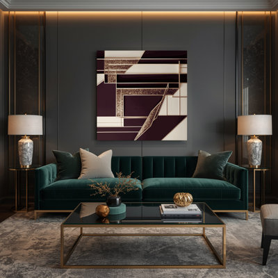 Geometric Abstraction 93 Brown Canvas Wall Art