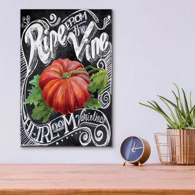  «Chalkboard Tomato» par Art Licensing Studio, art mural en verre acrylique, 12 po x 16 po