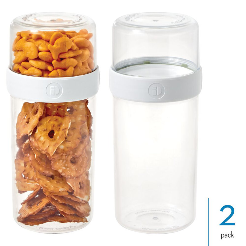 iDesign Large Stack 'n Snack Food Containers - Stackable Snack Containers for Yogurt, Granola, Fruits, and Vegetables