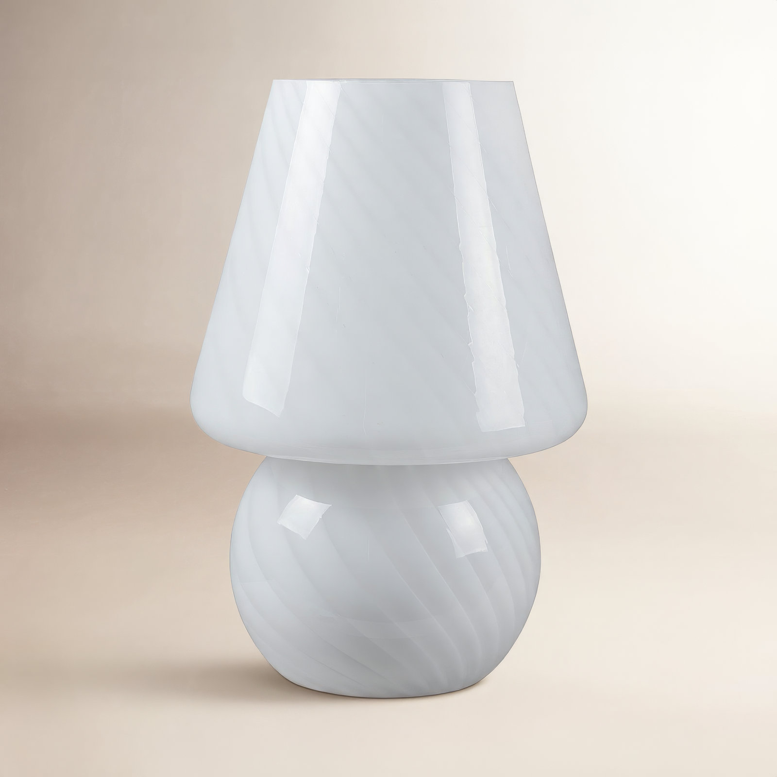 Norfolk Glass Table Lamp, White
