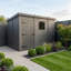 Total Sheds 9ft x 7ft Composite Pent Garden Shed - Single Door - With Windows - EPDM Rubber Roof - UK Manufactured