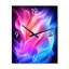 Contemporary Contemporary Waves - Bleu et rose - Très grandes horloges murales à encre liquide abstraite-99635719