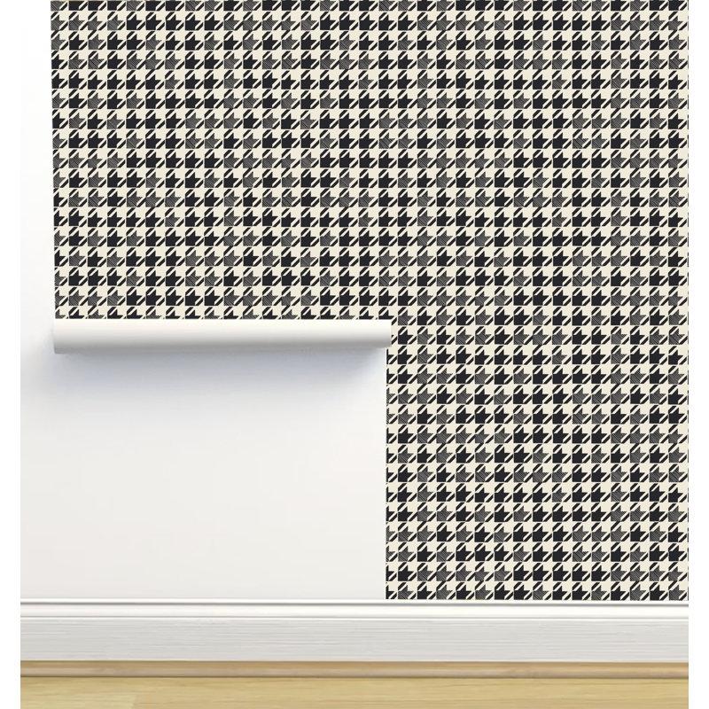 Neritan 2.16' L x 5" W Texture Wallpaper Roll, Charcoal Cream