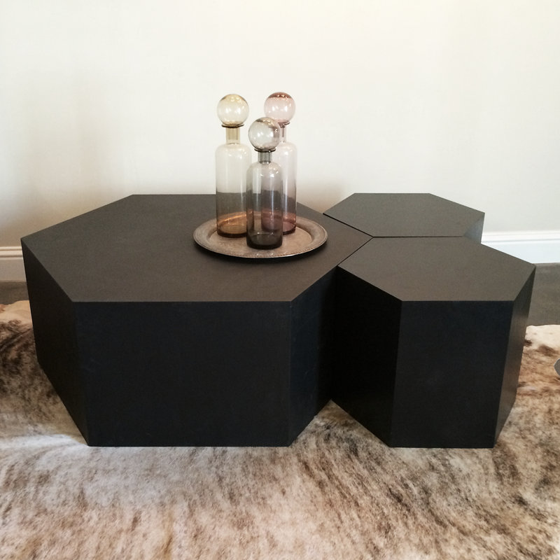 Coffee Table, Matte Black, 16"H x 20"L x 17.3"W