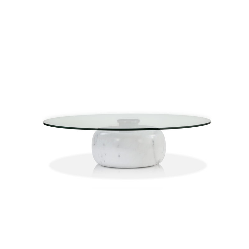 Skip Glass Top Coffee Table, Clear, White 