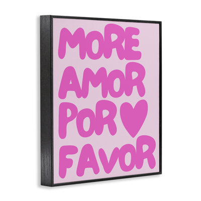  Pink Pastel More Amor Framed Giclee Art by House of Lulu