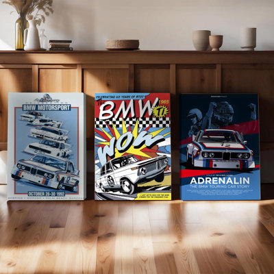 Ensemble de 3 affiches encadrées, toile décorative vintage représentant une voiture de course, idéale pour un garage, un atelier, un salon ou toute autre pièce de la maison. Affiches rétro de sport automobile, impression de haute qualité, décor mural moderne, cadeau parfait pour les passionnés d'automobile.