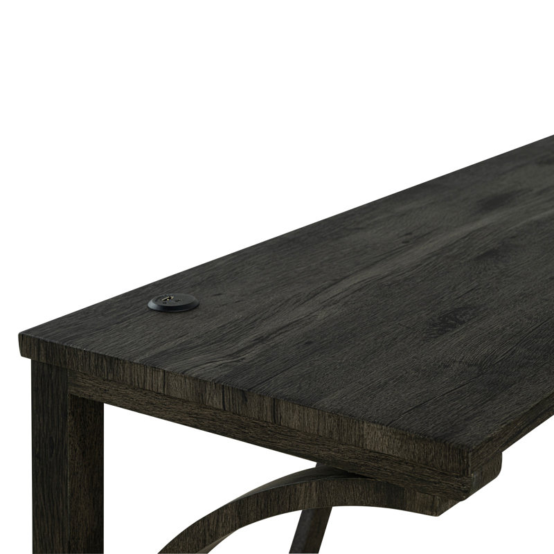 Transitional Bar Table Set With Upholstered Tufted Stools And USB Ports,Set Of 4