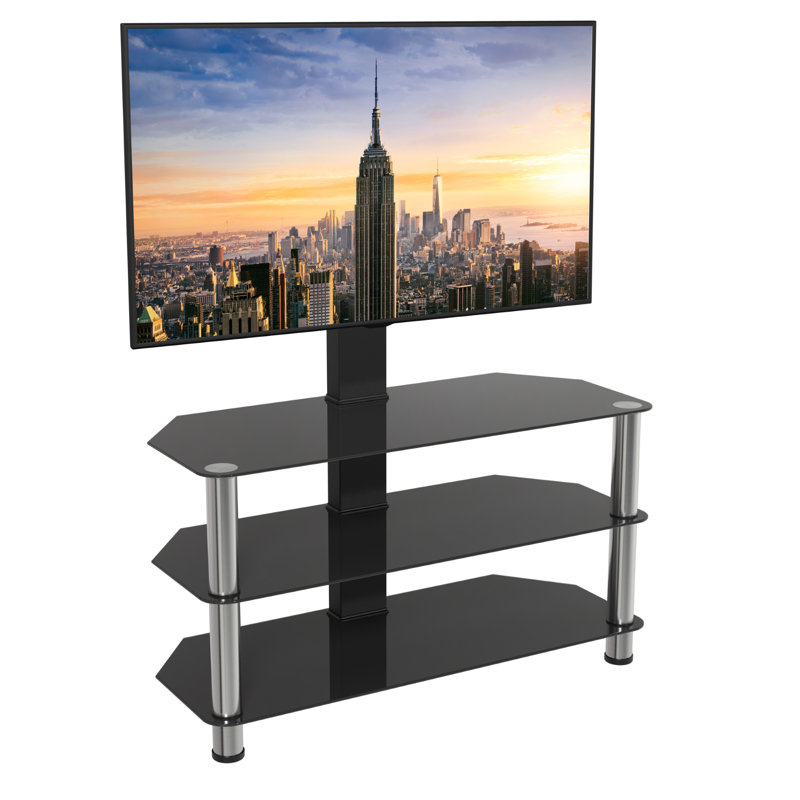 Unfinished TV Stand for TVs up to 60", Chrome / Black