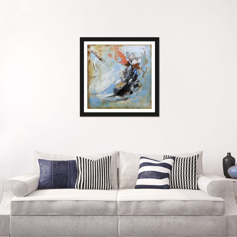 « passion ii », impression sur toile, H 16 po x l 16 po x P 1 po, Papier d'art encadré noir, Blanc