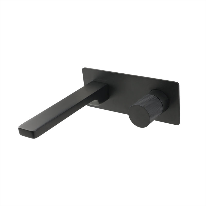 Robinet de salle de bain mural TOUCH, Noir mat / chrome