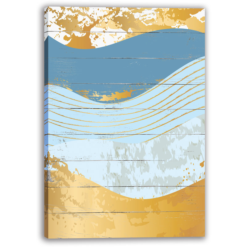 Art contemporain sur toile, "Coastal Waves", H 16 po x l 24 po