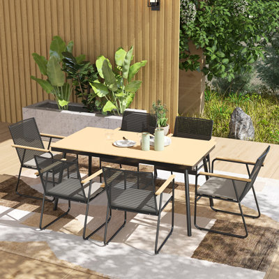 Rectangular 6 - Person 160cm L Dining Set with Cushions