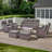 7-9 Person Outdoor Wicker Patio Conversation Set With Swivel Chairs And Coffee Table-184444585-184444589