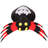 5.9-Ft. Wide Inflatable Black and Red Spider with Multi-Colour Disco Lights