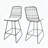 Wire Counter Stools with Cushions – Set of 2, Modern Geometric Iron Design-69527867