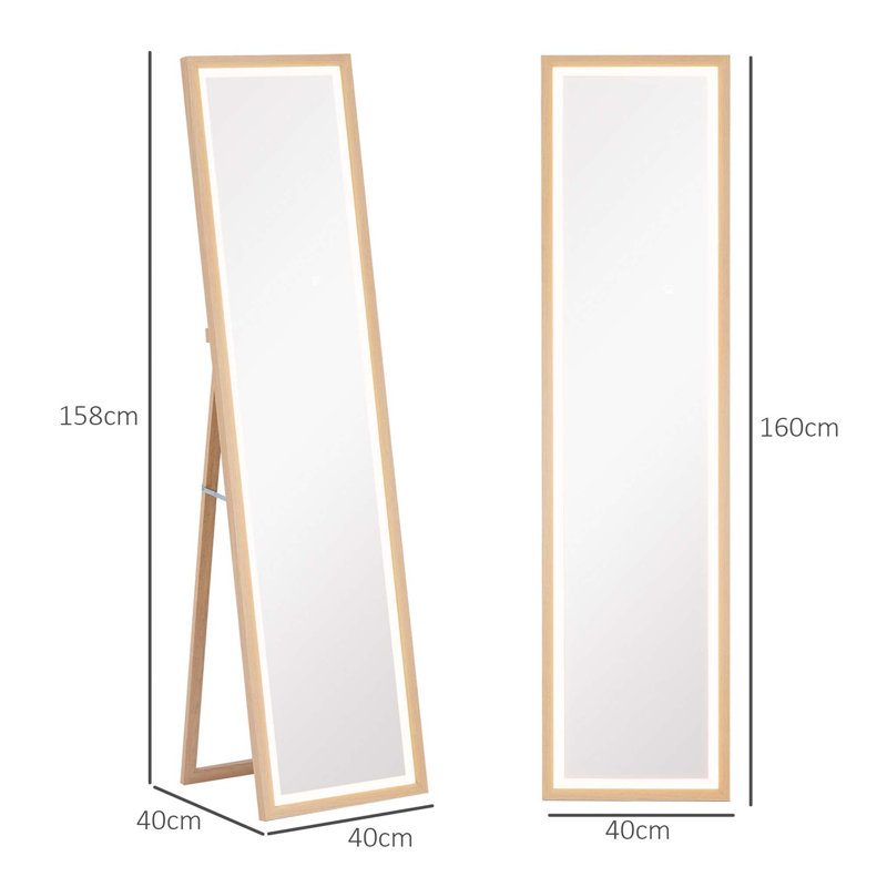 Demetrias Rectangle Mirror, Oak Wood