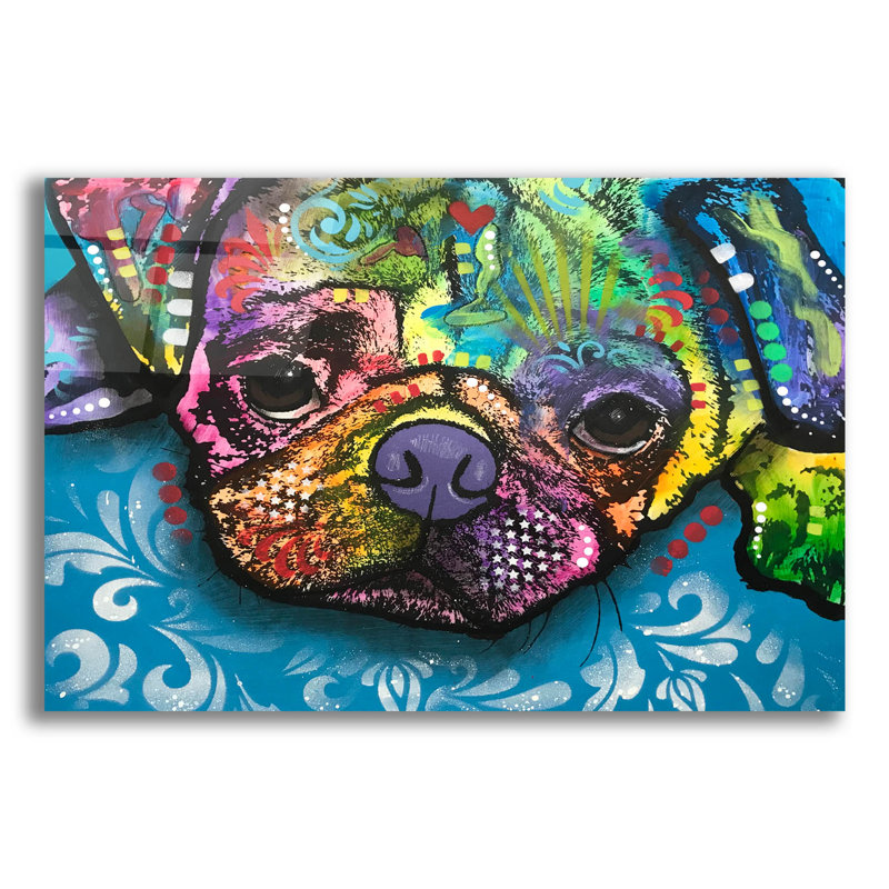 «Good Boy Pug» par Dean Russo, H 16 po x l 24 po x P 0,2 po