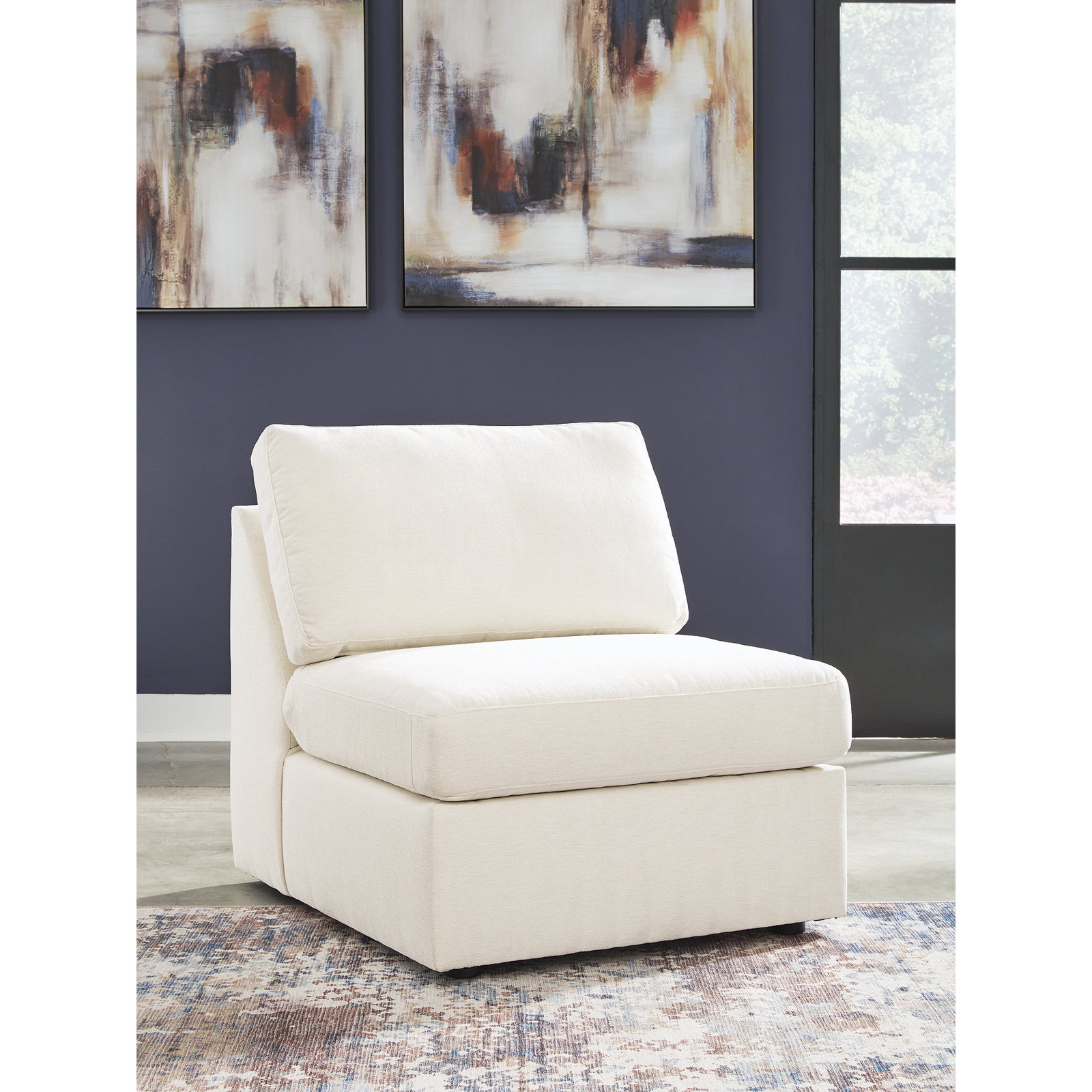 Modular Sectional, White Polyester