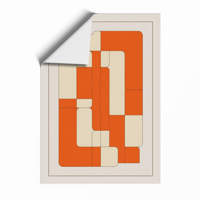 Burnt Orange Tessellation Geometric - Print, A2 - 59.4 x 42.0 cm, Unframed
